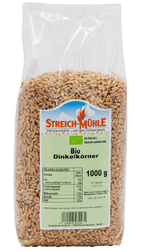 Bio Dinkelkörner gereinigt-Bio Dinkelkörner gereinigt-Streich Mühle
