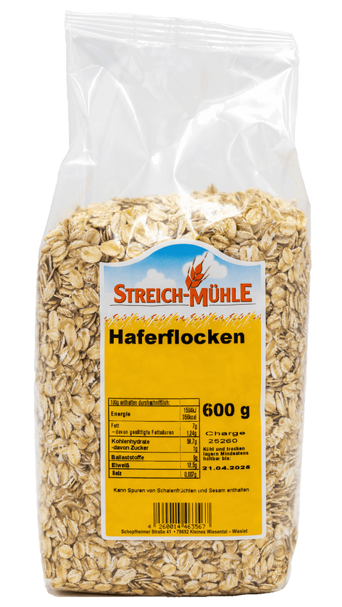 Haferflocken-Haferflocken | Gesunde und Vielseitige Flocken | Streich Mühle-Streich Mühle