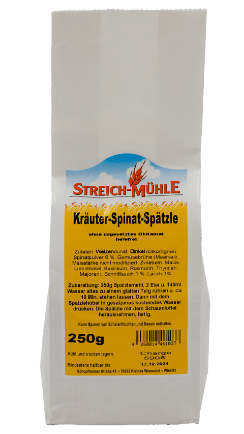 Kräuter-Spinat-Spätzle-Kräuter-Spinat-Spätzle | Aromatische Beilage | Streich Mühle-Streich Mühle