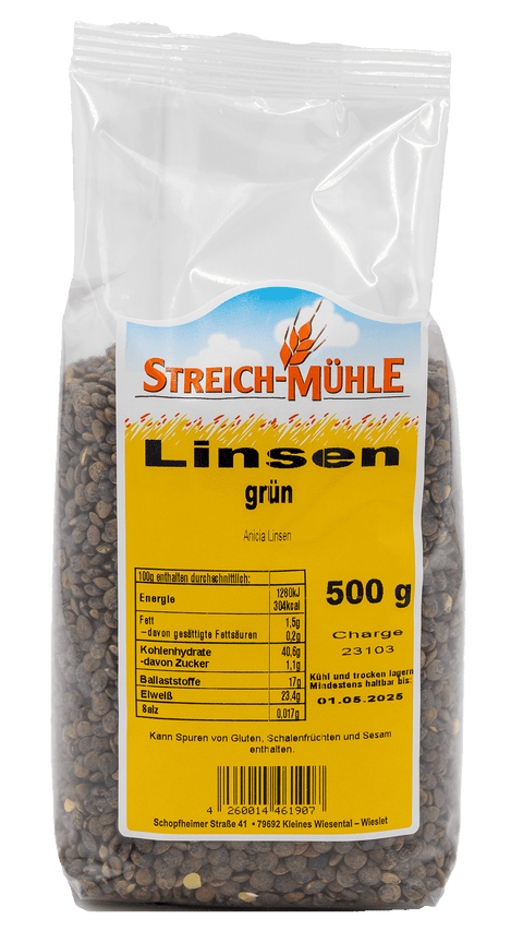 Linsen grün-Linsen grün-Streich Mühle