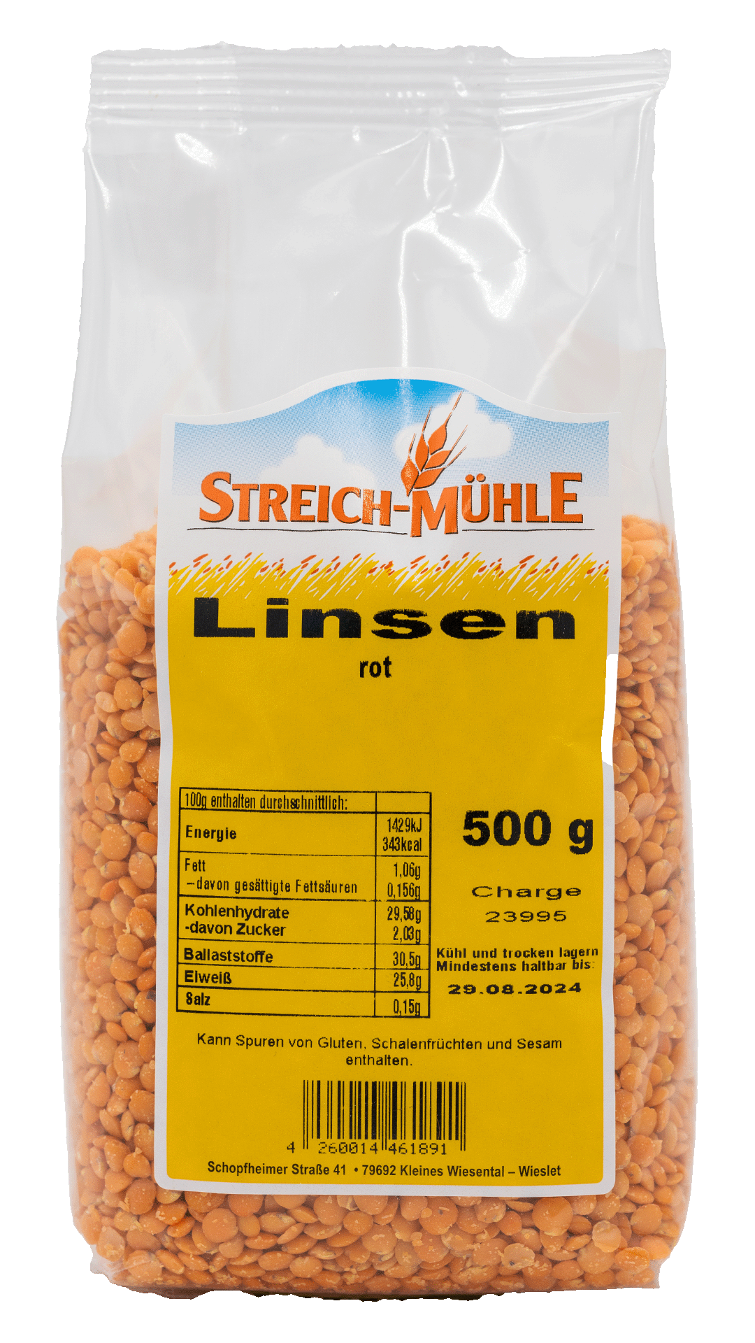 Rote Linsen Nährstoffreiche Hülsenfrüchte Streich Mühle