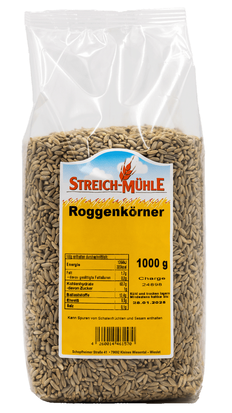 Roggenkörner gereinigt-Roggenkörner gereinigt-Streich Mühle
