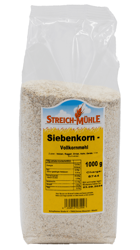 Siebenkornvollkornmehl-Siebenkornvollkornmehl | Vollkorn & Nahrhaft | Streich Mühle-Streich Mühle