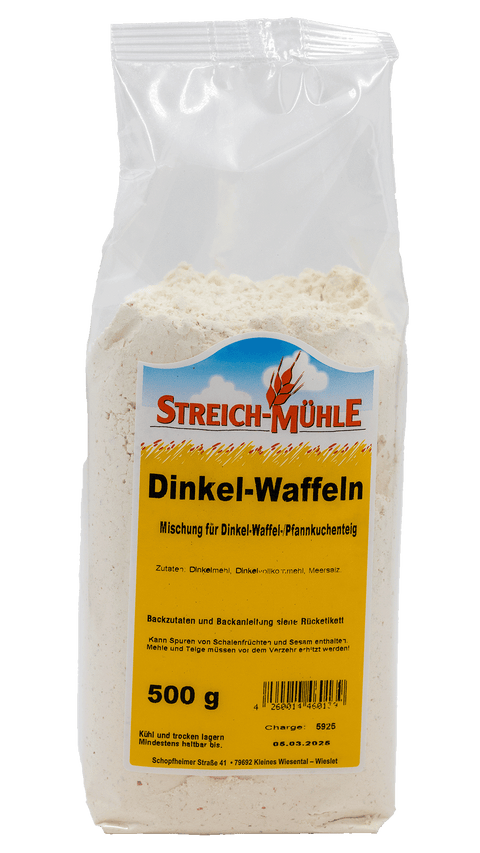 Dinkel-Waffelteig-Mehl-Dinkel-Waffelteig-Mehl-Streich Mühle