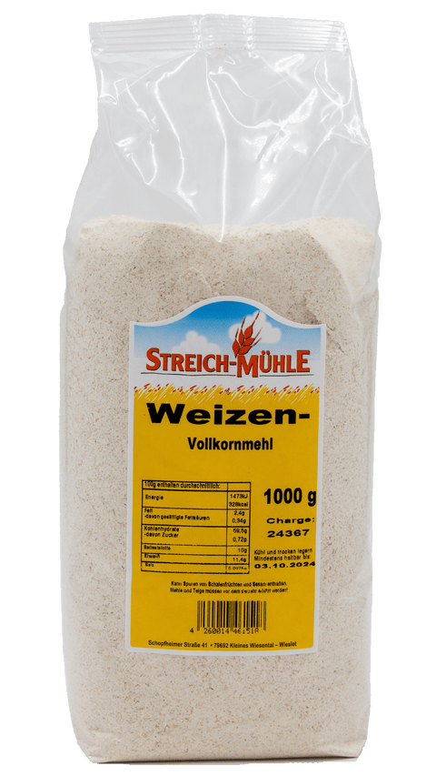 Weizenvollkornmehl-Weizenvollkornmehl | Vollwertiges Mehl für gesunde Backwaren-Streich Mühle