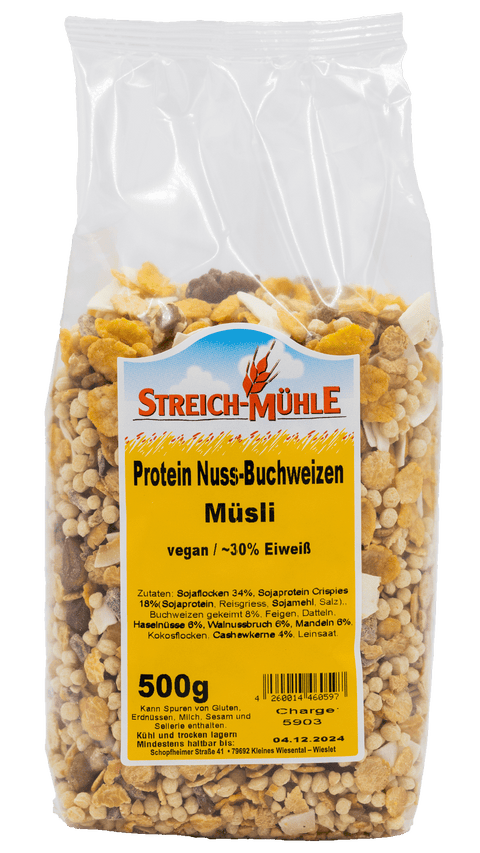 Protein Nuss-Buchweizen Müsli-Protein Nuss-Buchweizen Müsli-Streich Mühle