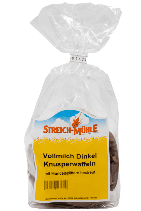 Dinkel-Knusperwaffeln VM Mandelstücke
