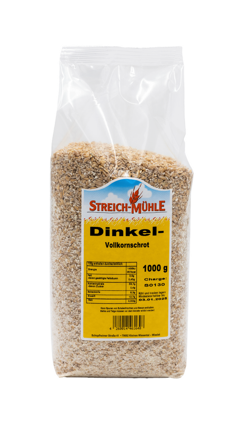 Dinkelvollkornschrot grob-Dinkelvollkornschrot grob-Streich Mühle