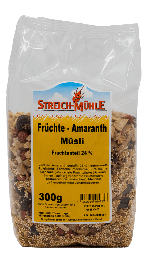 Früchte-Amaranth-Müsli-Früchte-Amaranth-Müsli-Streich Mühle