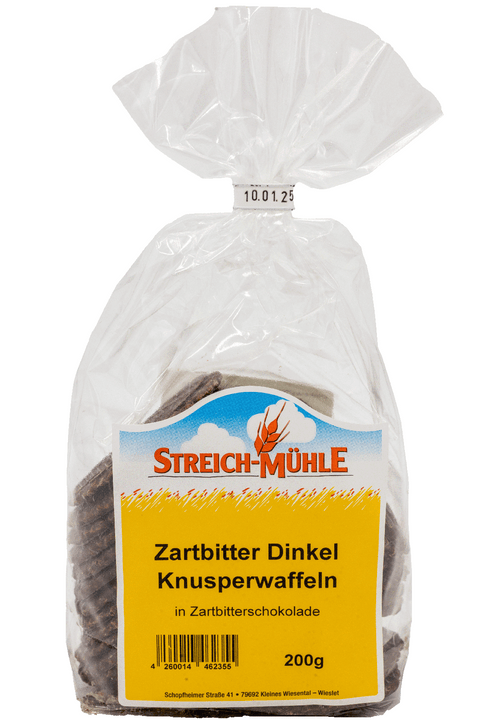 Dinkel-Knusperwaffeln Zartbitter