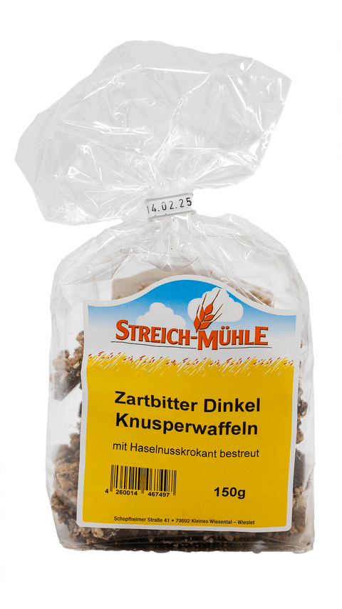 Dinkel-Knusperwaffeln ZB Haselnuss-Krokant-Dinkel-Knusperwaffeln ZB Haselnuss-Krokant-Streich Mühle