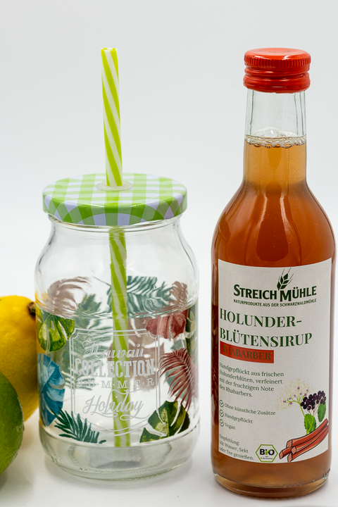 Bio Holunderblütensirup Rhabarber